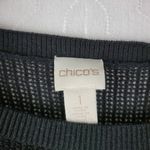 Chico's  Women's Sweater 1 Black Open Knit Dolman Sleeves Square Neck Pullover Photo 7