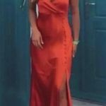 ZARA NEW Womens Red Silk Satin Sleeveless Cami Camisole Slip Midi Dress Size S Photo 10