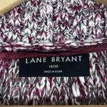 Lane Bryant Cardigan Size 18/20 Cozy Burgundy White Striped Cotton Button-Front Photo 6