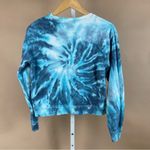 Dreamsicle Size Small Tie Dye Crewneck Long Sleeve Crop Top Boho Hippie Buttery Blue Photo 1