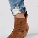 Very G The Buckle  Cognac Brown Ankle Chelsea Boots 8US Medium Women’s Soft Suede Photo 0