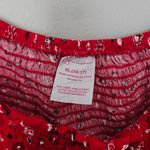No Boundaries  Blouse Juniors Twist Front Smocked Top Brilliant Red Bandana Print Photo 7