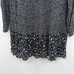 Sézane Sezane Leana Black & White‎ Floral Silk Blend Long Sleeve Shift Mini Dress Sz 38 Photo 3