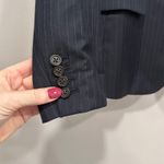 J.Crew Women's Navy Blue Pinstripe Wool Blazer Suit Jacket Size 10 Photo 3