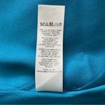 ASOS  Design Blue Teal Satin Halter Neck Maxi Dress Gown Slit Ruching Size 4 Photo 14