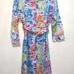 VILAGALLO exclusive print village button up dress size 44 or Medium 100% cotton White Photo 0