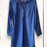 Old Navy  Women's Shirt Dress Blue Chambray Denim Long Sleeved Pullover Medium Photo 0