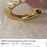 Lele Sadoughi Gold Hoop Earrings with Pearls  Photo 6