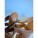 Tommy Hilfiger Women's Brown Leather Cork Wedge Sandals Size 8.5 Photo 3