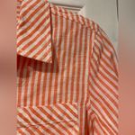 Natural Reflections  Size M Cotton Coral White Striped Textured Button Down Shirt Photo 1