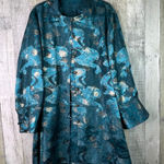 Rising Phoenix Kimono Shirt Jacket 3/4 Sleeves with Loop Over Buttons Gold Size 2X Photo 0