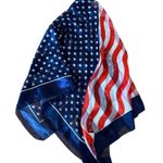 American Flag Scarf Stars Stripes Patriotic USA Fourth of July 40" Lightweight Blue Photo 0
