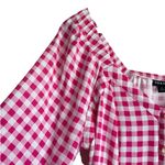 Torrid Women Rayon Top L Pink Buffalo Check Button Up Milkmaid Coquette Cowgirl Photo 3