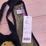 Urban Outfitters NWT  Charlie Yellow Black Floral Knit Halter Mini Dress Size M Photo 2