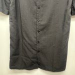 Women's Button Front 3/4 Sleeve Shirt Dress Size Small Side Pockets Lightweight Black Photo 3
