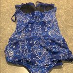 Stylish Blue Floral Women's One Piece Swimsuit Size 12 Photo 2