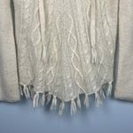 prAna  cream knit XL fringe boho sweater Photo 3