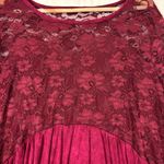 Signature 1 Studio Womens Babydoll Top Lace Burgundy Bell Sleeves Plus Sz 1X Y2K Red Photo 5