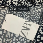 ZARA Dress Animal Print Leopard Black and White Button Front Size Large Photo 10