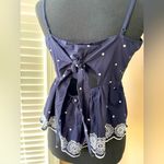 Arizona Jeans Arizona Cotton Top in Navy and White. Photo 1