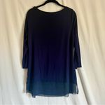 Belldini Midnight Blue and Gold Rhinestone Embellished Blouse Photo 3