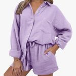 Lavender gauze short set Purple Size M Photo 1
