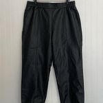 ZARA Vegan Leather High Rise Balloon Leg Joggers Jogging Pants in Black Size XL Photo 4