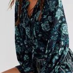 Free People Peplum Floral Bishop long Sleeve Button Smocked Romper Sz XS . Photo 0