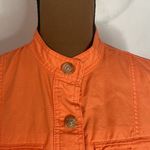 Talbots autumn orange light cotton longline utility cargo buttoned jacket size S Photo 5
