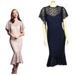 Nicole Bakti Scalloped Flutter Sleeve Beaded Mermaid Dress STYLE #663 size 8 Photo 1