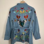 Meghan Fabulous Boheme Butterfly Bomb Jacket Denim Womens Small Blue Photo 2