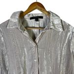 Marc Jacobs Marc New York Crinkle Velvet Button Down Blouse Womens M Champagne Glam Elegant Photo 2