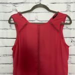 White House | Black Market  Coral Chiffon Sleeveless Blouse Women’s Small Lace Trim Photo 4