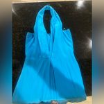 Amanda Uprichard  blue 100% silk halter minidress size small Photo 6