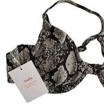 ANDIE NWT The Sicily Top Snakeskin Underwire Swim Removable Cups M Grey #3667 Photo 2