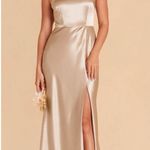 Birdy Grey  Kira Dress In Shiny Satin Neutral Champagne Photo 0