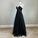 Blondie Nites  Tulle Rhinestone Strap Ball Gown Black Size 7 Formal Evening Dress Photo 3