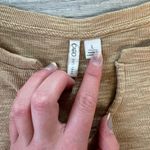 Cato  beige long sleeve ruffle front sweater size large E14 Photo 2