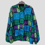 Vintage 100% Silk Colorblock Windbreaker Jacket Multiple Size 1X Photo 0