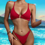 Zaful Brand New  Women's Size 6 Red Bikni Set Bottoms Top Photo 0