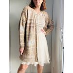 Y2K Knit Metallic gold/cream Womens Dress holiday NYE Sparkle Size Large Photo 9