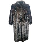 Revillon Paris Brown Black Vintage 70s Genuine Mink Fur Full Length Coat Size L Photo 4