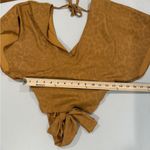 Current Air Anthropologie Top Womens XS Tie Wrap V Neck Open Back Leopard Print Photo 6