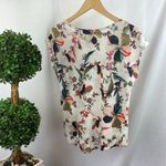 Rachel Zoe  100% Linen Floral Short Sleeve Tee Shirt Top S Photo 2
