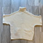 J.Crew Ivory Cream Cotton Blend Knit Turtleneck Short Sleeve Button Poncho Photo 7
