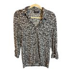 Karl Lagerfeld Karl‎ Lagerfeld Shirt Women's Size Small Blouse Floral Black White Photo 1