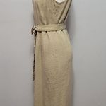 Vintage 90's Bushwacker khaki linen blend belted sheath dress size 8 Photo 2