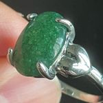 Oval green Jade heart ring size 9 Photo 7