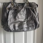 Elliot Luca Elliott Luca Silver Pewter Metallic Leather Drawstring Large Bucket Bag Photo 8