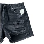 Free People NWT! Maggie Mid Rise Distressed Cut-Off Black Shorts - Size 28 Photo 5
